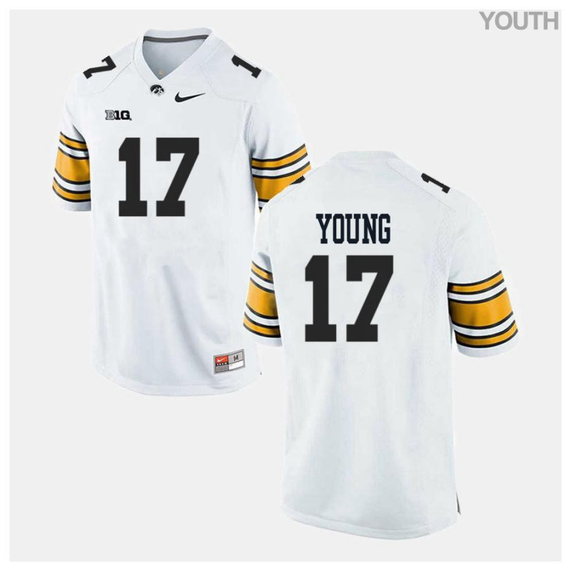 Youth Iowa Hawkeyes NCAA #17 Devonte Young White Authentic Nike Alumni Stitched College Football Jersey CZ34I16XZ